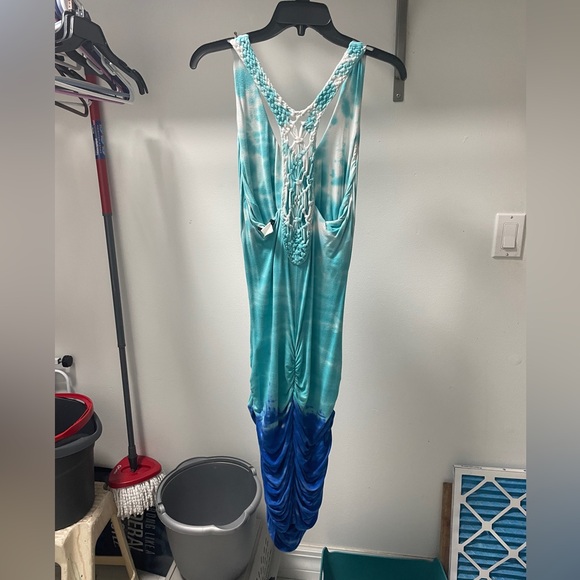 FINAL PRICE - Blue and Turquoise Flow Dress - Picture 2 of 3